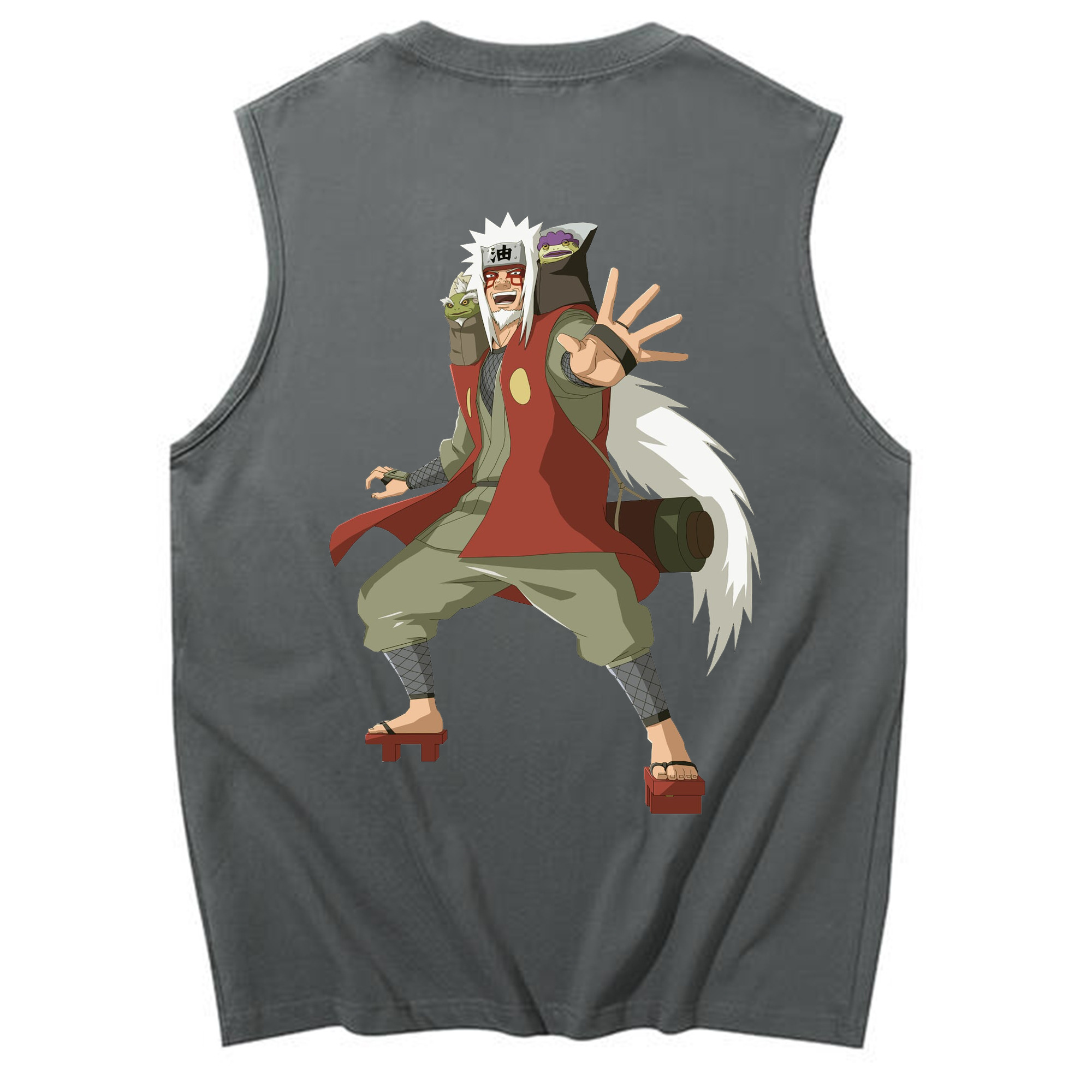 （画像用） NARUTO -ナルト- 自来也（じらいや） Jiraiya コットン100％タンクトップ（背面プリント）